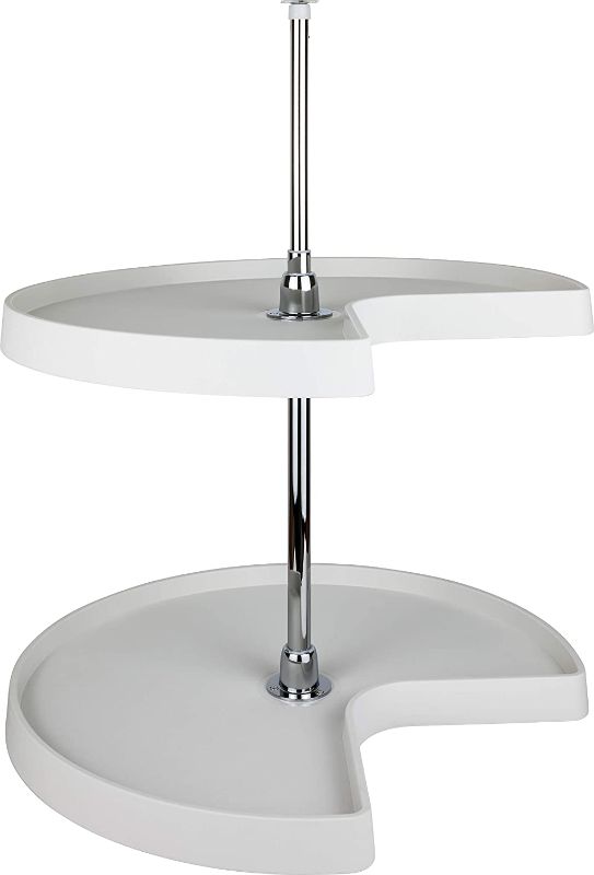 Photo 1 of 24" Diameter Kidney Plastic Lazy Susan Set with Chrome Hubs
