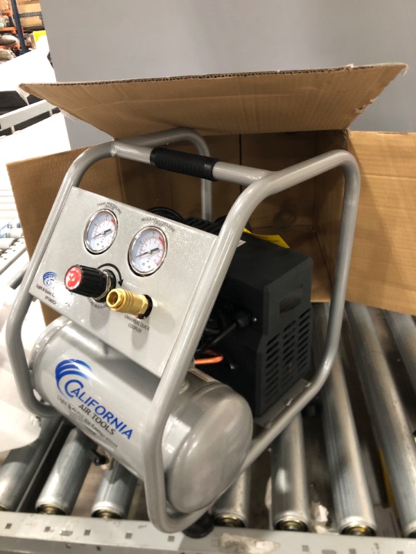 Photo 2 of CALIFORNIA AIR TOOLS CAT-1P1060SP GAL 56DB Air Compressor & Accessory Kit, 17 Piece Compressor Inflation Kit, with Blow Gun, Air Chucks, & Inflation Needles (Campbell Hausfeld MP284701AV)
