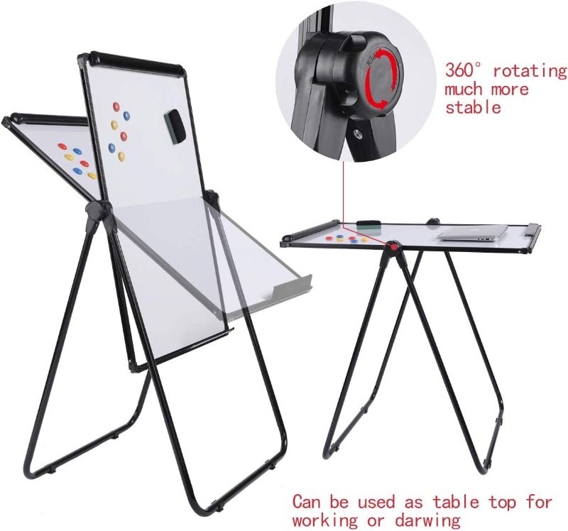 Photo 1 of KOKSRY Dry Erase Board with Stand, Double Sided Magnetic Whiteboard, 24 x 36 Portable Height Adjustable White Board with Aluminium Frame
