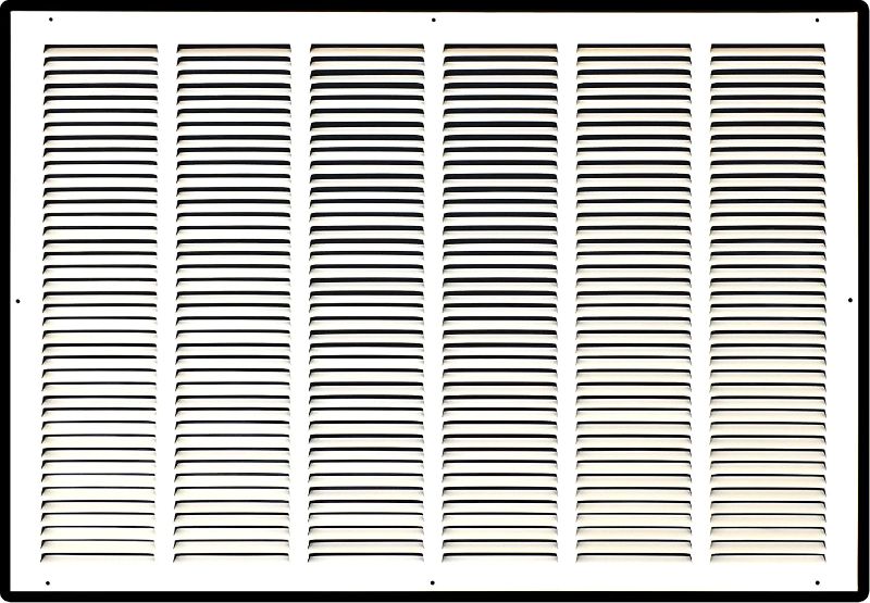 Photo 1 of 30"W x 20"H [Duct Opening Measurements] Steel Return Air Grille | Vent Cover Grill for Sidewall and Ceiling, White | Outer Dimensions: 31.75"W X 21.75"H for 30x20 Duct Opening
