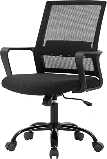 Photo 1 of Office Chair Ergonomic Desk Task Chair Mesh Computer Chair Mid-Back Mesh Home Office Swivel Chair Modern Executive Chair with Wheels Armrests Lumbar Support
