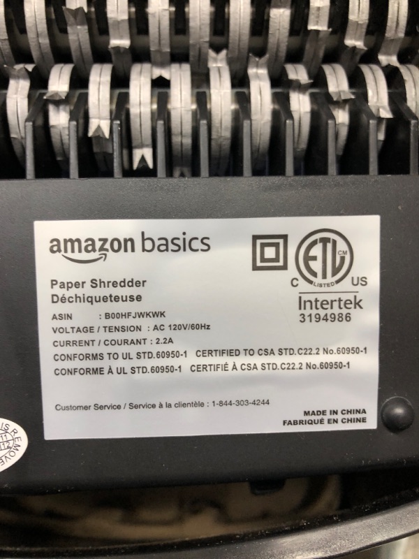 Photo 4 of Amazon Basics 6-Sheet Cross-Cut Paper and Credit Card Home Office Shredder