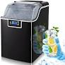 Photo 1 of Electactic Nugget Ice Maker, Countertop Ice Maker, Portable Ice Machine with Self-Cleaning, Timer, Low Noise, Large Volume Basket with Ice Scoop for Home/Office/Bar, 44Lbs/24H, Black/Transparent Lid
