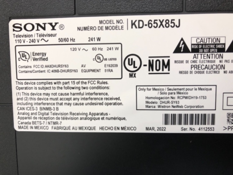 Photo 3 of Sony X85J 65 Inch TV: 4K Ultra HD LED Smart Google TV with Native 120HZ Refresh Rate, Dolby Vision HDR, and Alexa Compatibility KD65X85J- 2021 Model
