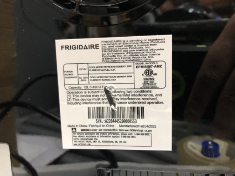 Photo 3 of *PARTS ONLY* FRIGIDAIRE EFMIS567_AMZ 18 Can OR 4 Wine Bottle Retro Beverage Fridge, Temperature Control, Thermoelectric, FreonFree, Stainless