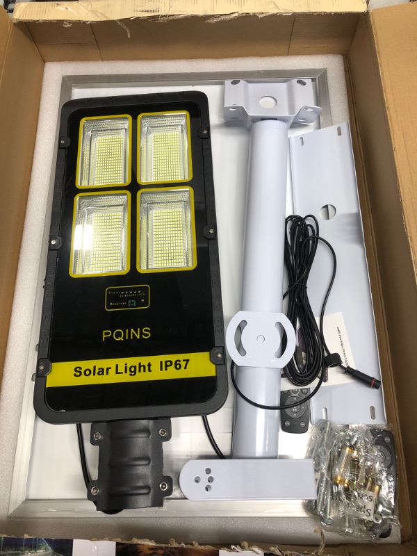 Photo 4 of 400W Solar Street Lights Outdoor, NIORSUN Motion Sensor Dusk to Dawn Solar Security Flood Lights with Remote IP67 Waterproof for Parking Lot, Backyard, Driveway, Stadium, Garden(Bright White)
