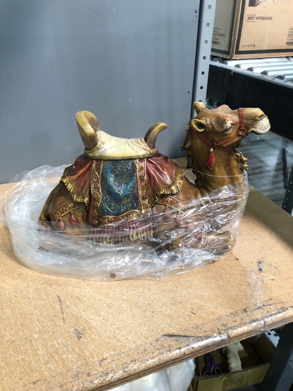 Photo 4 of (DAMAGED)Joseph's Studio by Roman - Colored Camel Figure for 27" Scale Nativity Collection, 14.5" H and 21" W, Resin and Stone, Decorative, Collection, Durable, Long Lasting
**HOLE IN THE BACK**
