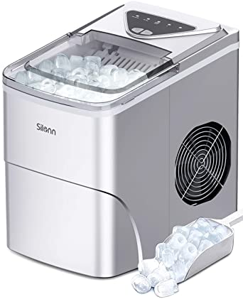 Photo 1 of ***PARTS ONLY*** Silonn Ice Makers Countertop, 9 Cubes Ready in 6 Mins, 26lbs in 24Hrs, Self-Cleaning Ice Machine with Ice Scoop and Basket, 2 Sizes of Bullet Ice for Home Kitchen Office Bar Party
