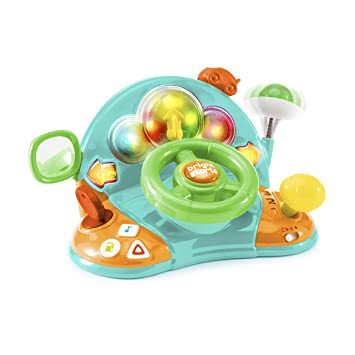 Photo 1 of Bright Starts Lights and Colors Driver Toy Steering Wheel with Car Sounds for Pretend Play - Green, 6 Months and up
