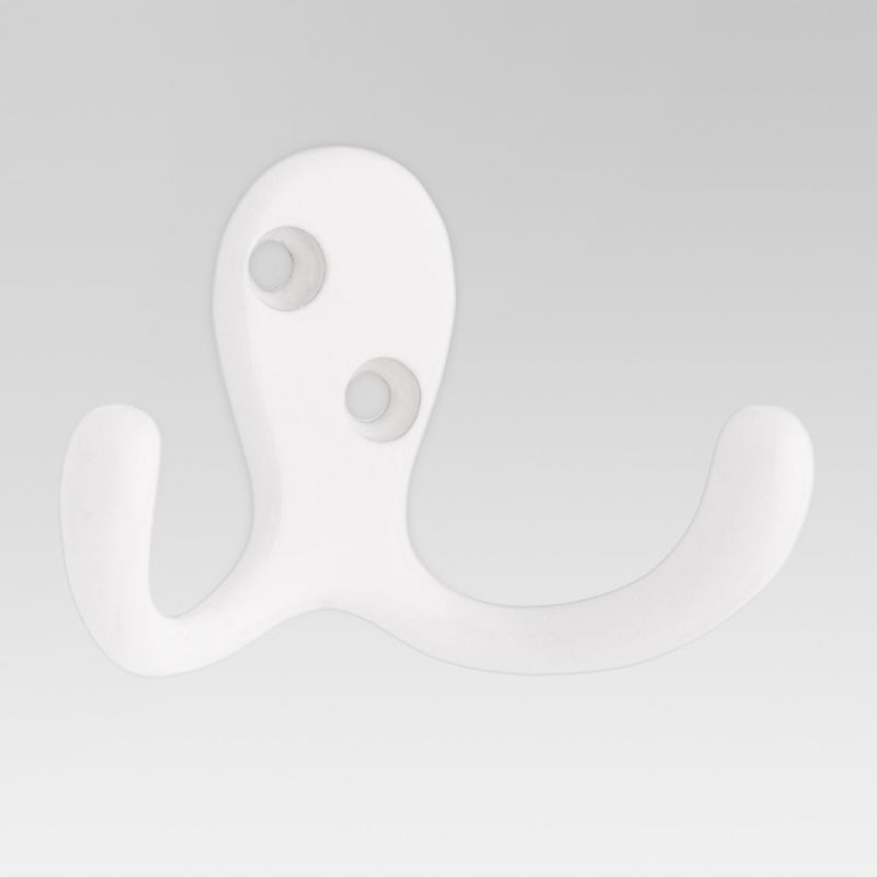 Photo 1 of 2pk Double Prong Robe Hooks - White - Room Essentials
