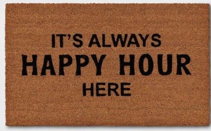 Photo 1 of 1'6"x2'6" It's Always Happy Hour Here Doormat Black - Opalhouse™

