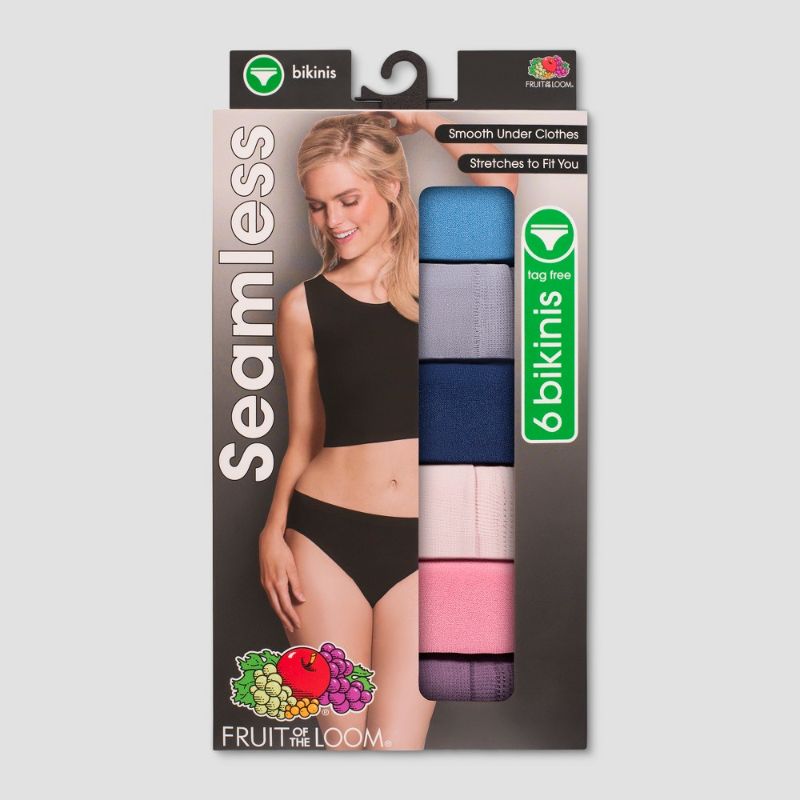 Photo 1 of Fruit of the Loom Women's 6pk Seamless Bikini Underwear 6pk - Colors May Vary size small