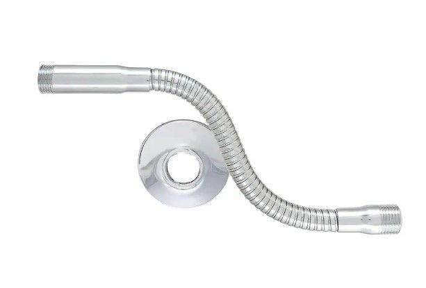 Photo 1 of 11 in. Shower Arm with Flexible Flange, Chrome
