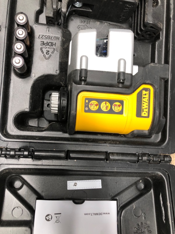 Photo 2 of *PARTS ONLY
DEWALT Line Laser, Self-Leveling, Red, 3-Beam (DW089K) Red Line Laser