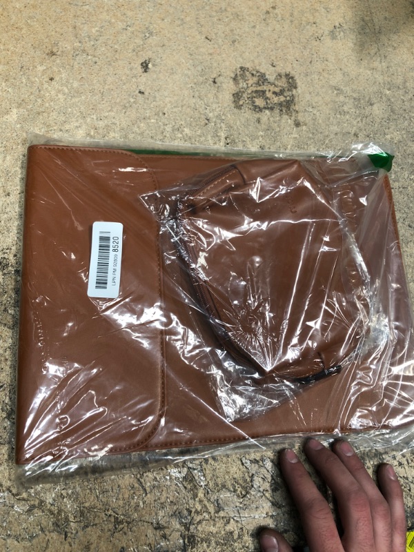 Photo 1 of MOSISO Laptop Sleeve Compatible with MacBook Air 13 inch M2 A2681 M1 A2337 A2179 A1932/Pro 13 M2 M1 A2338 A2251 A2289 A2159 A1989 A1706 A1708, Faux Suede Leather Case with Small Bag, Brown