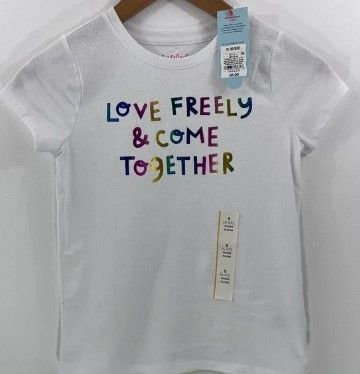 Photo 2 of 11 Shirt Bundle - Girls Cat & Jack Short Sleeve T-Shirt Love Freely Come Together 3 XS, 3 M, 3 XL, 2 L 
