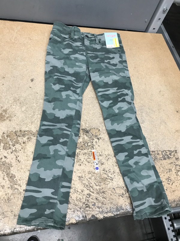 Photo 2 of Cat And Jack Jegging Pants Girl's Size 7 Black Green Camouflage Pockets 
