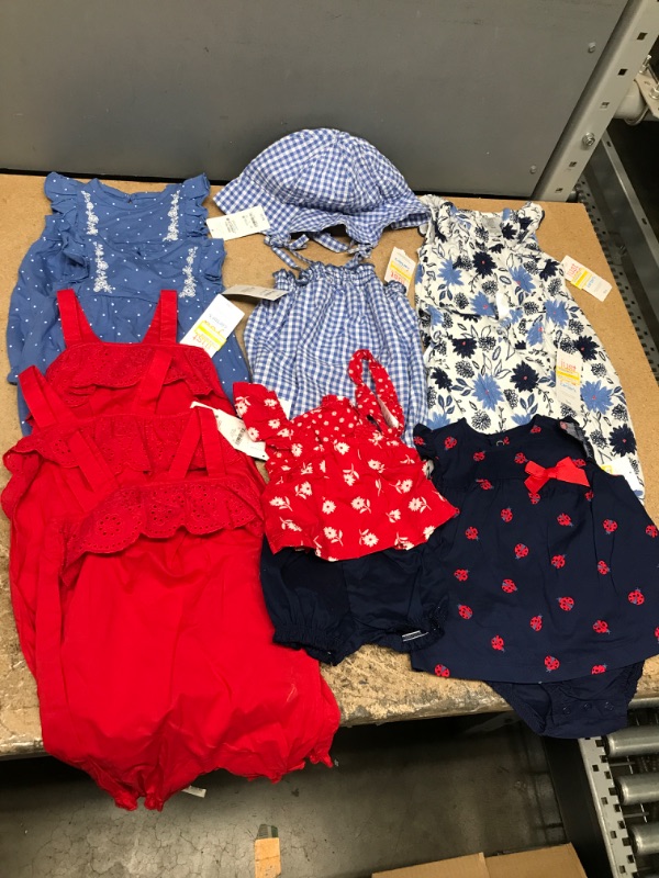 Photo 1 of 10 Items Bundle - Carter's Infant Girls 4th Of July Outfits Sizes NB - 18M