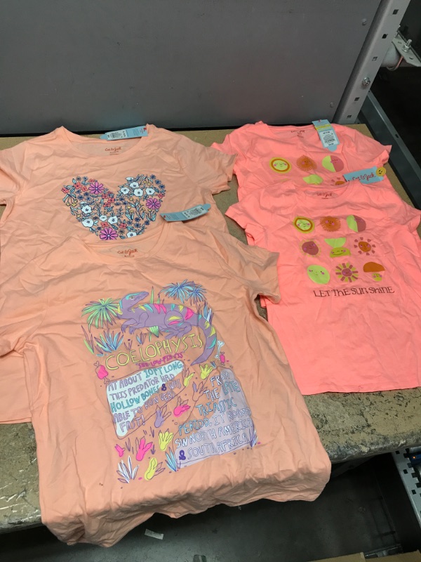 Photo 1 of 4 T-Shirt Bundle - Cat and Jack Girls Shirts 2 XL, 1 M, 1 XS 