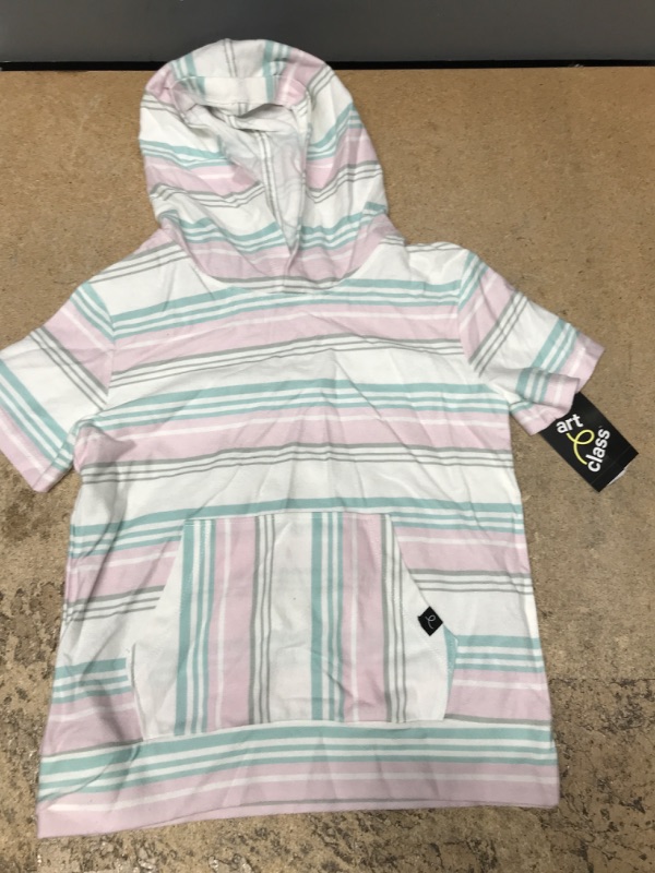 Photo 1 of Art Class Boys Pastel Striped Hooded Short Sleeve T-Shirt Size XS 4/5
