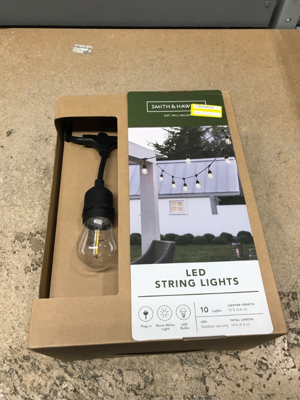 Photo 2 of 10ct Vintage LED Outdoor Drop String Lights with Tube Filaments Black - Smith &#38; Hawken&#8482;