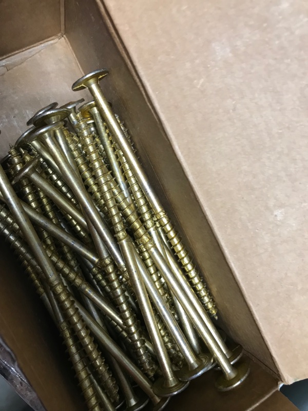 Photo 1 of 1/4 in. X 5 in. Yellow Zinc Coated T-Star Drive Washer Head PowerLag Screw (50 per Box)
