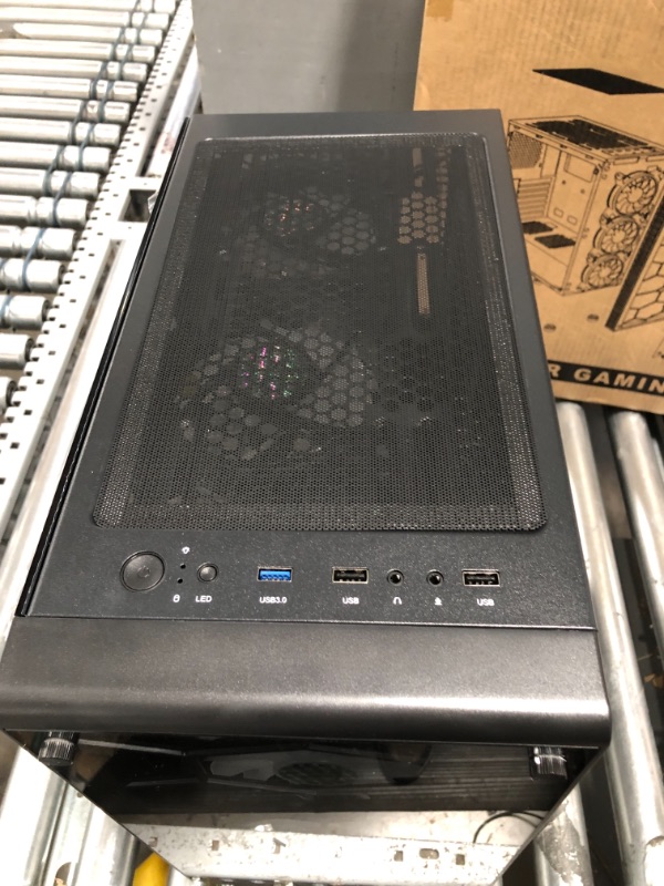 Photo 1 of MUSETEX ATX PC Case Pre-Installed 6Pcs 120mm ARGB Fans, Computer Gaming Case with Tempered Glass Side & Front Panels, Metal Honeycomb Mesh, USB3.0, S6-B S6-B Black