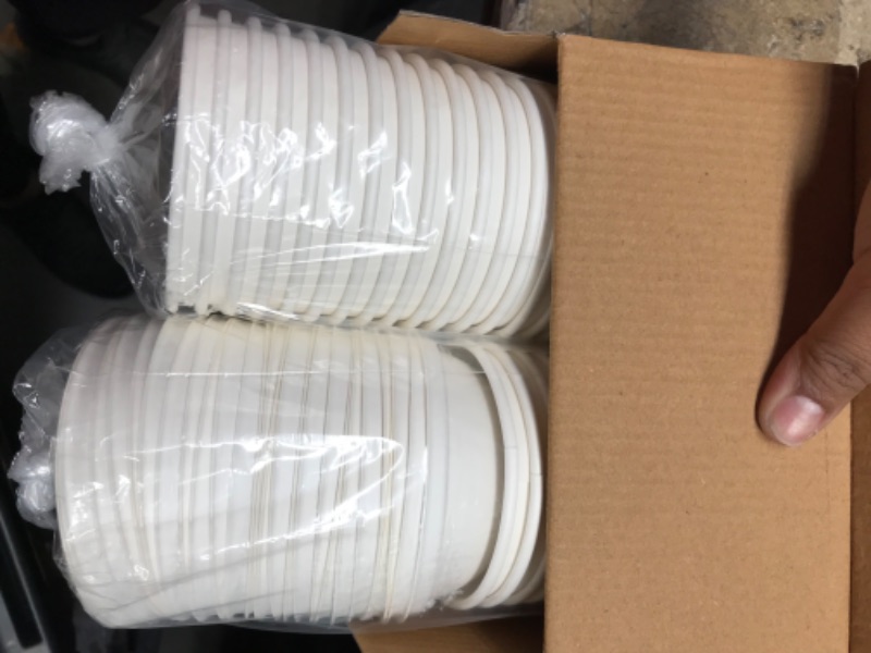 Photo 2 of [16 oz. - 50 sets] Disposable Paper Cups with Paper Dome Lids, Compostable Non-Plastic Cups Eco Friendly Recyclable Cups with Covers for Iced Coffee