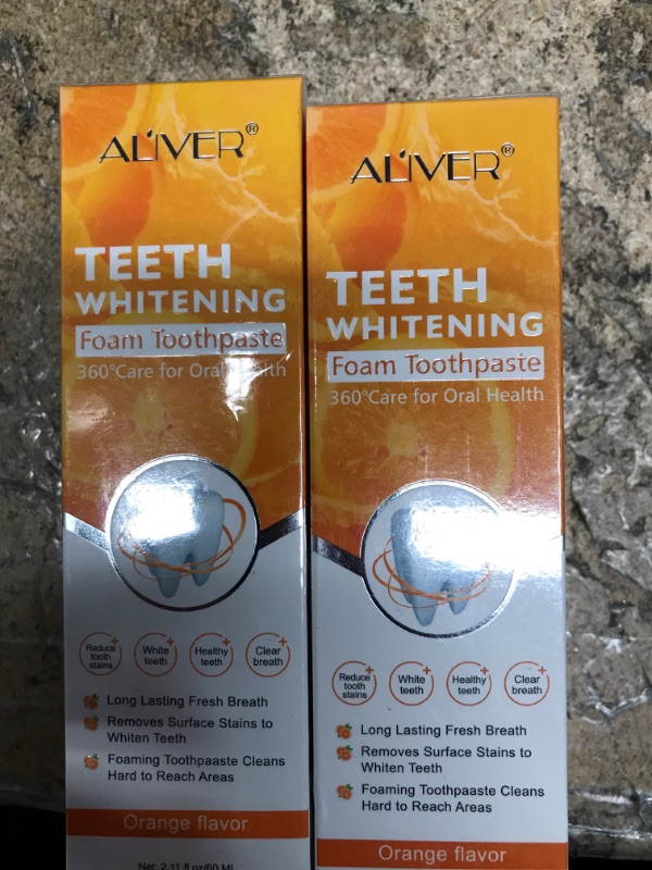 Photo 2 of *EXPIRES 08-04-2025* 2PK--Teeth Whitening Toothpaste Foam-Baking Soda Toothpaste,Ultra-fine Mousse Deeply Clean Gums,Intensive Stain Removal,Travel Friendly, Easy to Use,Oral Care Toothpaste Replacement Mouth Wash Water(60ml)