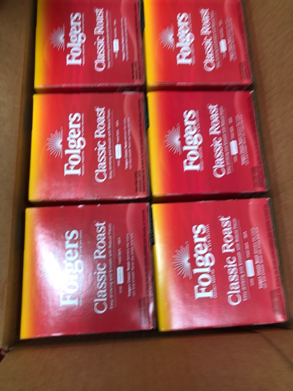 Photo 2 of *EXP: 12/12/23*Folgers Classic Roast Medium Roast Coffee, 72 Keurig K-Cup Pods Classic Roast 12 Count (Pack of 6)