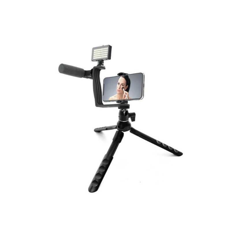 Photo 1 of (MISSING MICROPHONE) Merkury 6 PC Vlogging Kit with Bluetooth Remote