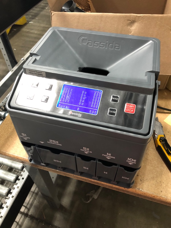 Photo 1 of Cassida C300 Professional USD Coin Counter, Sorter and Wrapper/Roller | 35% Faster Wrapping Coins with Quickload Technology | 300 Coins/Minute | Printing-Compatible | Includes 5 Wrapper Sets
