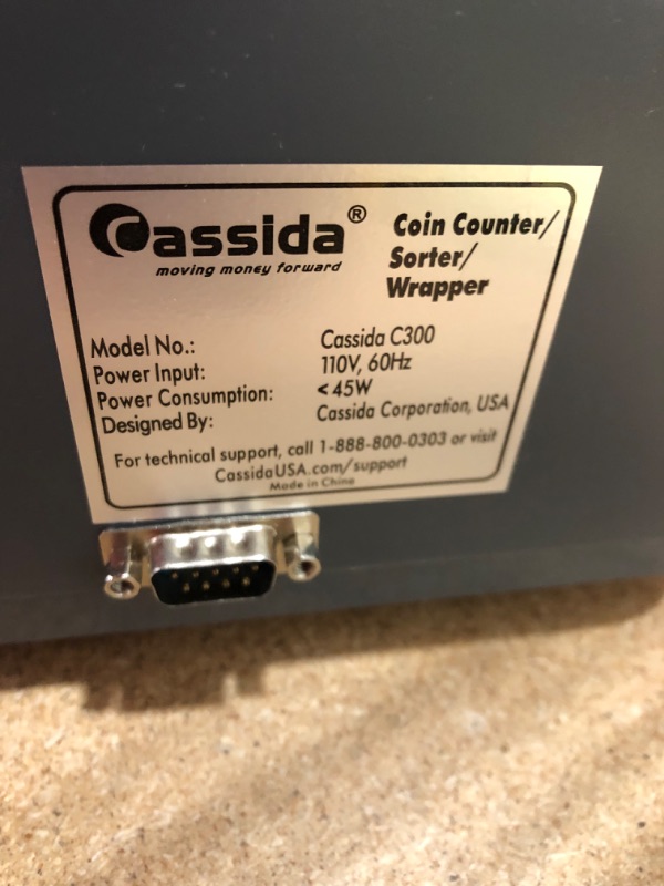 Photo 1 of Cassida C300 Professional USD Coin Counter, Sorter and Wrapper/Roller | 35% Faster Wrapping Coins with Quickload Technology | 300 Coins/Minute | Printing-Compatible | Includes 5 Wrapper Sets
