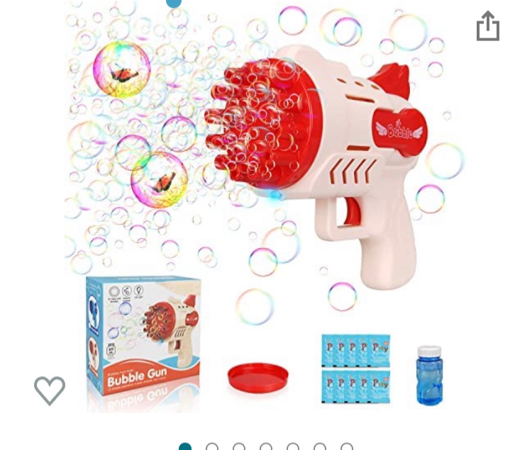 Photo 1 of Bubble Machine for Toddlers,2022 Automatic Rich Bubbles Maker Toys,Bubble Blower Outdoor Games Toys for Kids Boys and Girls,Red