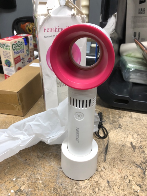 Photo 2 of Lookmee Portable USB Rechargeable Mini Fan Eyelash Fan Dryer Bladeless Handheld Fan for Eyelash Extension, Air Conditioning Blower for Essential Eyelash Extension Supplies (White)
