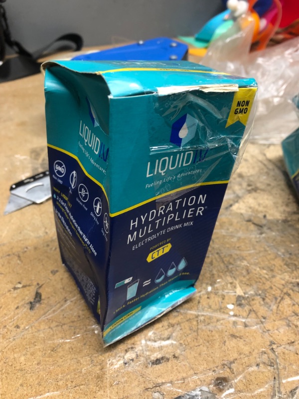 Photo 2 of **best by Mar 21,2024Liquid I.V. Hydration Multiplier, Electrolyte Powder, Supplement Drink Mix Lemon Lime - 0.56 Oz X 10 Pack
