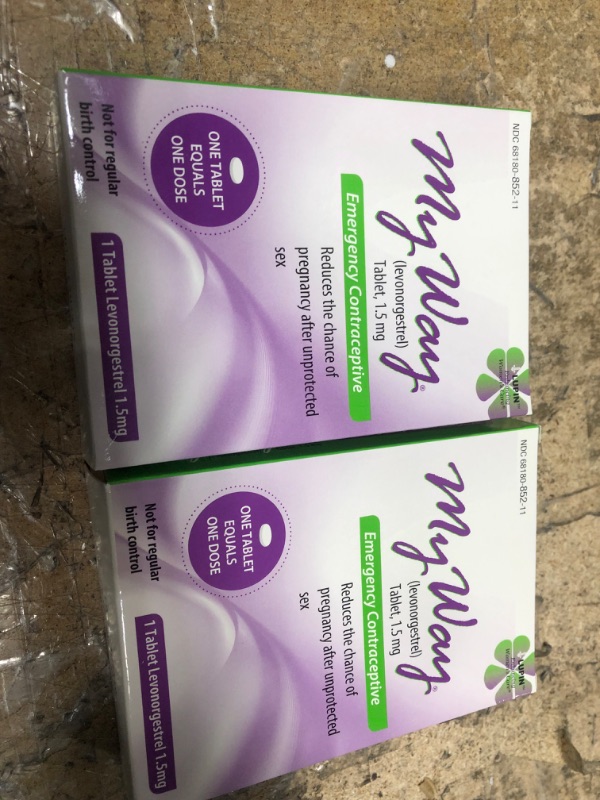 Photo 1 of 2pcks of My Way Emergency Contraceptive Pill Compare to Plan B One-Step Tablet, 1.5 Mg (1201924)** EXP DATE 09/2024

