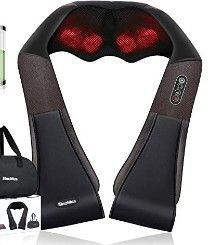 Photo 1 of BooMas Electric Wireless Rechargeable Shiatsu Shoulder Massager With Optional Heat, 3D Lotus Type Kneading Bidirectional Rotation Massage, Relieve Muscle Pain and Stiff Neck, Best Gift for Mother's Day