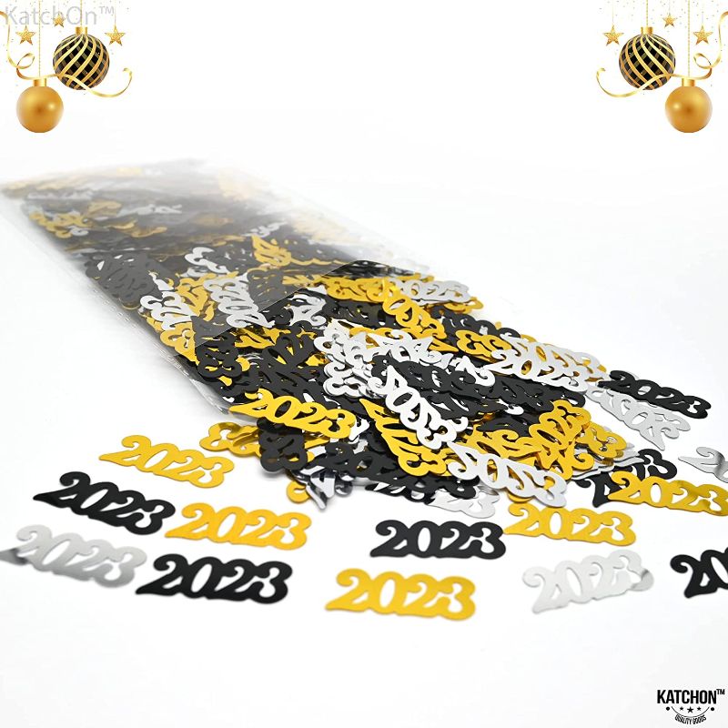 Photo 1 of 4PCKS OF Black, Gold Silver New Years Confetti 2022 - 1.8 Ounce | 2022 Confetti for New Years Eve Party Supplies 2022 | New Years Decorations for Table | Happy New Year Decorations 2022 | NYE Decorations 2022