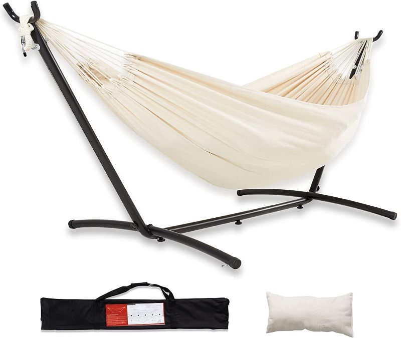 Photo 1 of *Grey*
Hammock with Stand Included Double Hammock Heavy Duty with Space Saving & Carrying Bag 2 Person