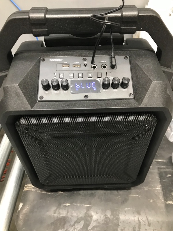 Photo 2 of 600W Portable PA System Outdoor Speaker Rechargeable, Bluetooth Karaoke Machine with Mic/6 EQ/Deep Bass/Treble/Echo, FM Radio, Telescopic Handle & Wheels Speaker for Home Entertainment