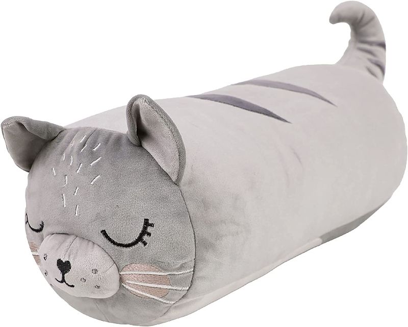 Photo 1 of Cat Hugging Pillow Kawaii Grey Kitty Plush Doll Toy Soft Stuffed Animal Sleeping Hug Cushion 16.5''
