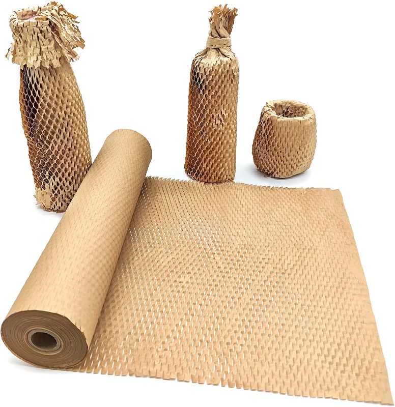 Photo 1 of Honeycomb Packing Paper, 15" x 161' Honeycomb Cushioning Wrap Roll for Moving Shipping Packaging Gifts, Recyclable Honeycomb Paper Moving Supplies Bubble Paper Wrapping Protective Roll
