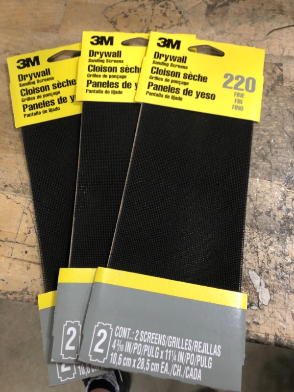 Photo 2 of 3M 9089NA Drywall Sanding Screen, 4 3/16in x 11 1/4 in, 2-Sheet Fine-Grit, Black, 2 Count
3 X UNITS