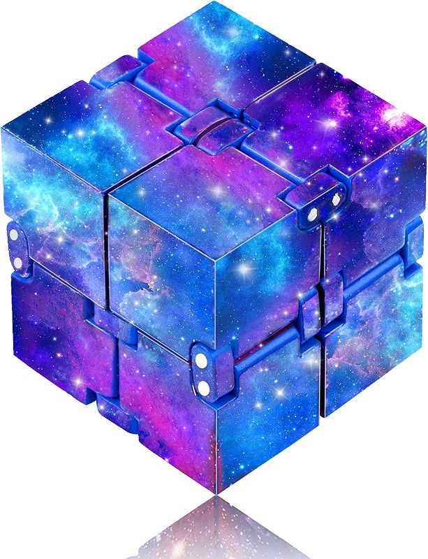 Photo 1 of **SET OF 2** Ginfonr Infinity Cube Starry Sky Fidget Cube for Adults, Mini Finger Fidget Blocks Sensory Relief Stress and Anxiety Relaxing Hand-held Cool Plaything Killing Time Unique Idea Gadget for ADD/ADHD/OCD
