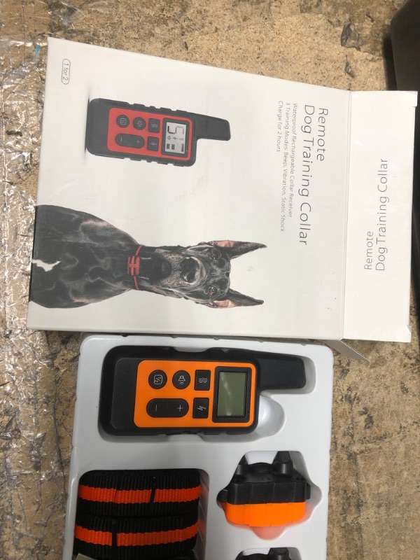 Photo 3 of  Dog Training Collar with Remote Range 875 Yards for 2 Dogs, Electric Anti Bark Collar Adjustable for Small Medium Large Dogs, Waterproof, USB Rechargeable Orange