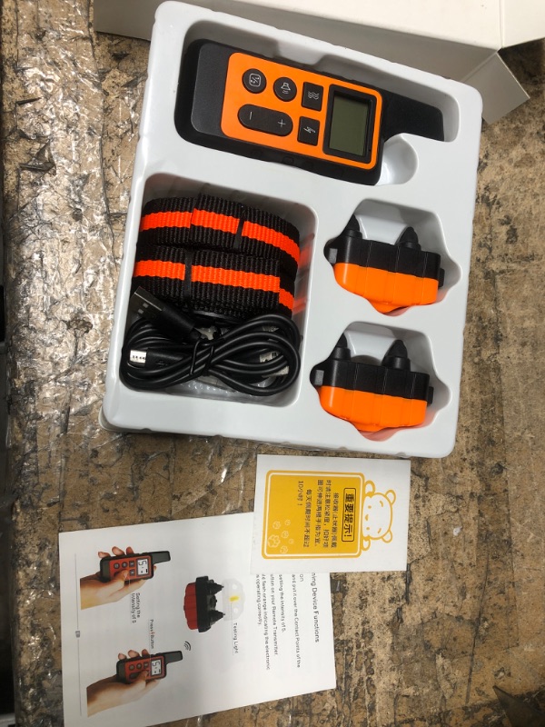 Photo 2 of  Dog Training Collar with Remote Range 875 Yards for 2 Dogs, Electric Anti Bark Collar Adjustable for Small Medium Large Dogs, Waterproof, USB Rechargeable Orange