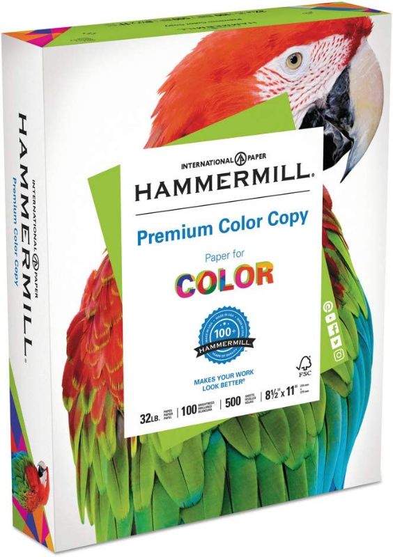 Photo 1 of Hammermill, 10263-0, Premium Color Copy Print Paper, 100 Bright, 32lb, 8.5 x 11, Photo White, 500/Ream
