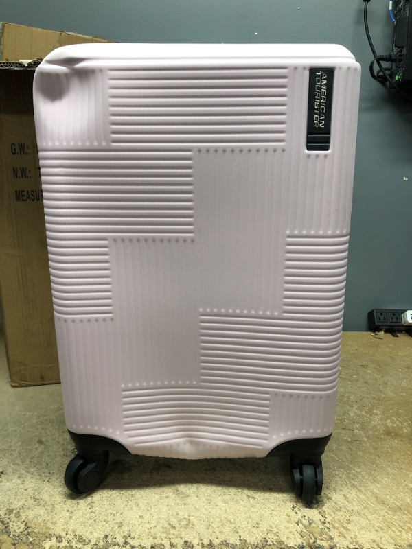 Photo 2 of American Tourister Stratum XLT Expandable Hardside Luggage with Spinner Wheels, Pink Blush, Carry-On 21-Inch Carry-On 21-Inch Pink Blush