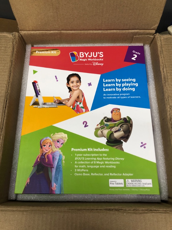 Photo 2 of BYJU’S Learning Kits: Disney, 2nd Grade Premium Edition - Ages 6-8 - Featuring Disney & Pixar Characters - Reading, Grammar, Multiplication/Division & Writing - Powered by Osmo-Works with Fire Tablet Fire Tablet 2nd Grade